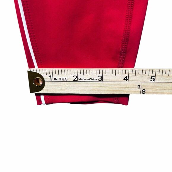 Zyia Active Red Logo Side Stripe Athletic Leggings Women’s Size 12 Stretch - Picture 9 of 9